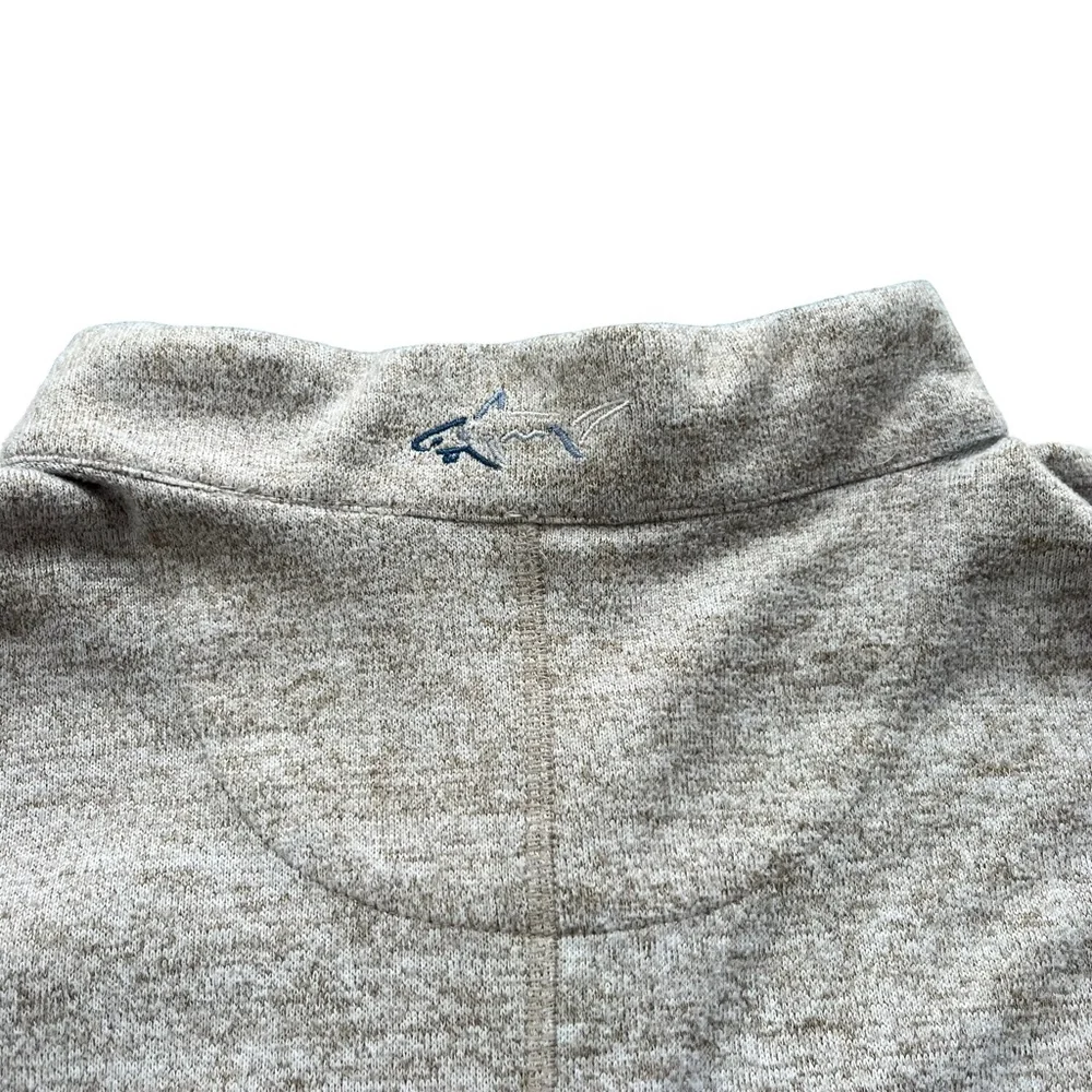 Greg Norman Mens Sz XL Beige Cream Brown 1/4 Zip Golf Polyester Sweater Pullover